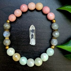 Rhodonite, Amazonite, & Labradorite Bracelet